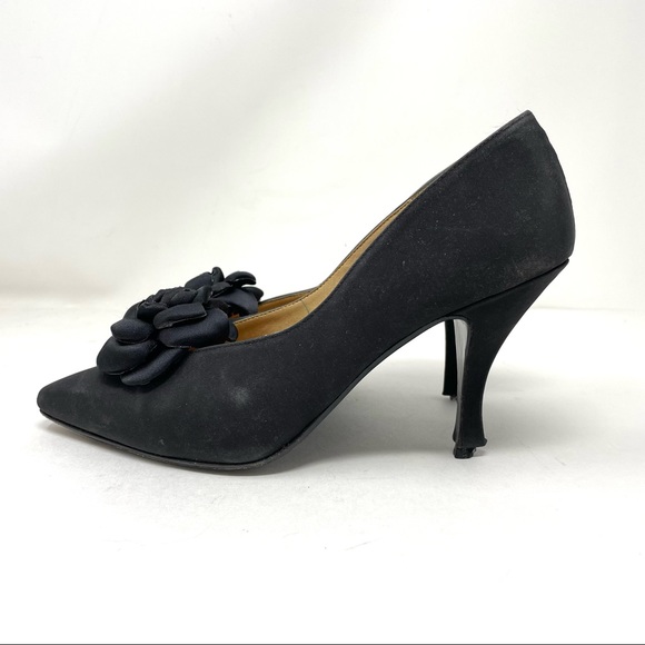 KENNETH COLE black satin heels - Picture 4 of 10